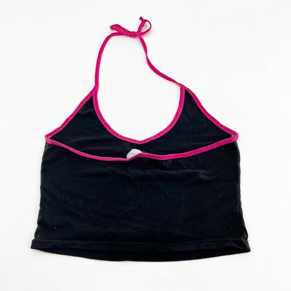 BodyRage‎ Black w Pink Trim Halter Top w Mushroom S - Picture 3 of 4